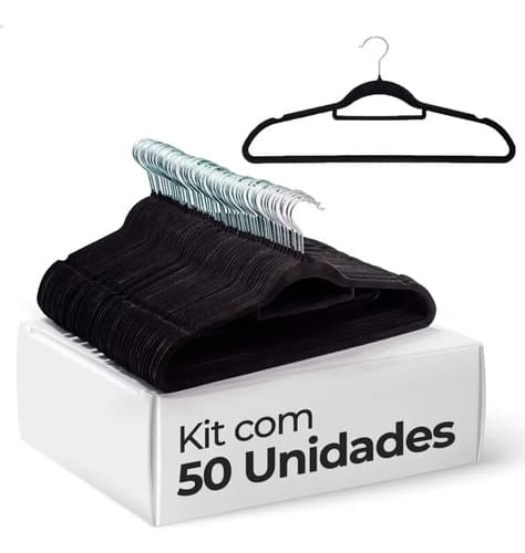 Kit 50 Cabides de Veludo - Slim